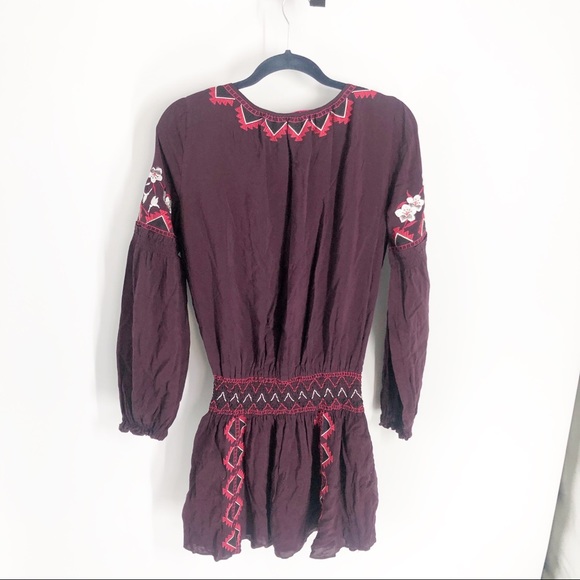 Parker Embroiderd Blouson Plum Wine Dress szM - Picture 4 of 4